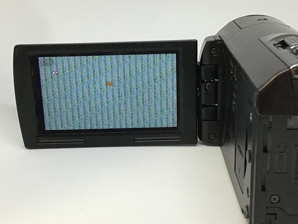 SONY HDR-CX590ビデオカメラ液晶画面が緑色の砂嵐